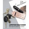 KLLRO RUO Chapstick Holder Keychain Fashion Lipstick Sleeve Lip Balm Portable Pocket Lip Gloss Tube Holder Clip-on Makeup Travel Accessories - Luxury Rose Gold Leopard