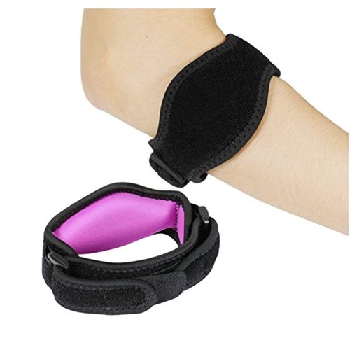 AINAAN Tennis Elbow Brace for Elbow Tendonitis (2 PCS) with Compression Pad, Prevent Fishing,Pain Relief for Bursitis（Rose Red）