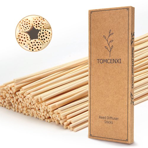 T&C 120PCS Reed Diffuser Sticks,10 Inch Natural Rattan Wood Sticks,Diffuser Refills,Essential Oil Aroma Replacements Sticks for Home,Office (Natural Color)