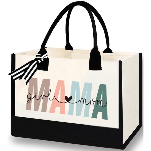 dealzilla Mom Bag Gifts for Mom from Daughter - Girl Mama Canvas Tote Bag - Christmas Birthday Presents for Mother