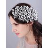 JWICOS Crystal Bride Wedding Hair Comg Bridal Hair Comb Hair Clip Flower Wedding Hair Accessories for Women and Girls (Blue)