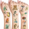 Konsait 26 Sheets Glitter Tattoos for Kids, Watercolor Birds Fish Jungle Safari Wild Animal Tattoos, Kids Animal Party Favors & Birthday Party Supplies, for Boys and Girls