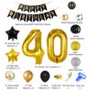 40th Birthday Decorations for Men Women, Black and Gold Party Decorations Kit - Happy Birthday Banner Black and Gold Balloons Confetti Balloons Swirls for 40th Birthday Decorations Party Supplies