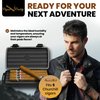 Cigar Caddy 3400 Matte Black Travel Cigar Humidor Case with Airtight Seal | Portable Humidor Box Cigar Travel Kit | Waterproof, Crush-Proof Cigar Holder with Humidifier Disc, Holds 5 Churchill Cigars