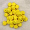 50pcs Bright Yellow Color 14mm Silicone Hexagon Pearl Beads Silicone Geometry Spacer Beads for DIY Beading Mom Jewelry Necklace Making