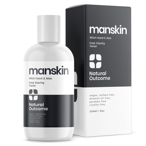 Natural Outcome Man Skin Face Toner | Natural Daily Toner Enhances Men Facial Complexion | Pore Cleansing Facial Astringent with Witch Hazel & Aloe Vera for All Skin Types | 8 Oz