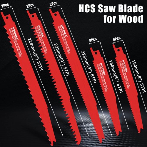 HYCHIKA 32-Piece Reciprocating Saw Blade Set Metal Wood Cutting Saw Blades with Organizer Case