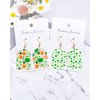 Puocaon Santa Patrick's Transfer Paper - 20 Pcs 4 Design Green Clover Polymer Clay Transfer Sheets, Leprechaun Clover Transfer Paper for Polymer clay Earrings, Lucky Clover Polymer Clay Transfer Paper