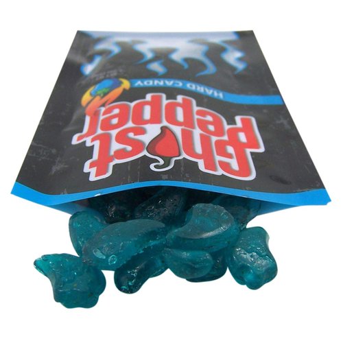 Spicy Ghost Pepper Cherry Flavored Hard Candy, 1.5 Ounce (Blue Raspberry)