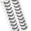 KSYOO Volume False Lashes D Curl Wispy Fluffy Mink Lashes Natural Look,8-15mm Long Cat Eye Lashes Seamlessly with Your Natural Lashes -10 Pairs (Clear Band V1)