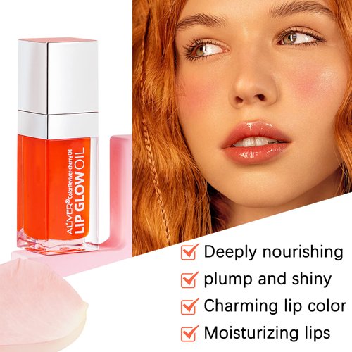 Lip Oil,Lip Glow Oil,Plumping Lip Oil Tinted,Hydrating Gloss Tinted Lip Balm,Long Lasting Nourishing Non-sticky Fresh Texture for Color Reviver (Raspberry)