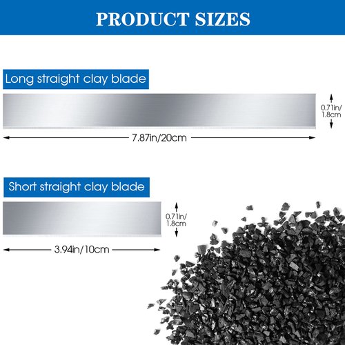 Flexible Polymer Clay Cutters 8 Inch 4 Inch Carbon Steel Blade Polymer Clay Cutting Slicing Tools for Clay DIY Shaping Modelling Sculpturing Supplies (6)
