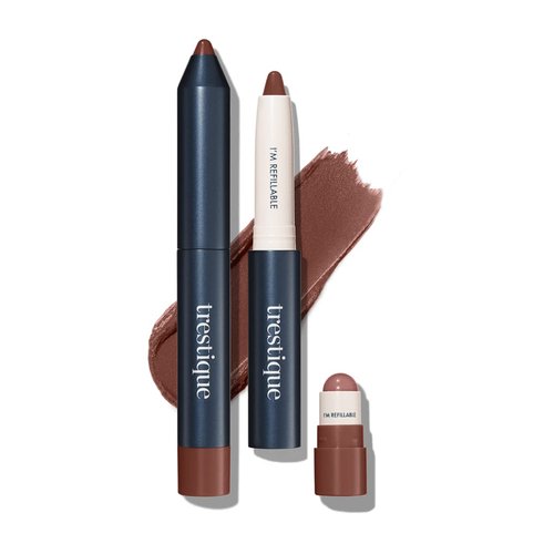 TRE'STIQUE treStiQue Matte Lip Crayon, Matte Lipstick With Built-in Lip Gloss Balm, 2-in-1 Lip Liner Set With Lip Crayon and Lip Balm, Lipstick and Lip Gloss Balm Lip Kit (Sierra Sable Refillable)