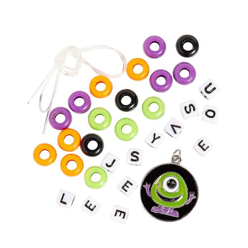 Fun Express Religious Halloween Monster Pony Bead Bracelet Craft Kit - Makes 12