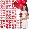 Totelux Valentines Temporary Tattoo Heart Lips Fake Tattoos Waterproof Rose Tattoo Stickers for Women Men Wedding Face Body Decoration Valentines Party favors Supplies