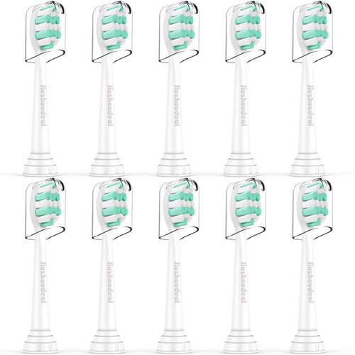 Jiuzhoudeal Toothbrush Replacement Heads for Philips Sonicare C2 Plaque Control ProtectiveClean 4100 5100 6100 Electric Toothbrush Heads, 10-Pack