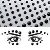 Eye Body Face Black Gems Jewels Rhinestone Stickers Acrylic Self Adhesive Crystal Makeup Diamonds Face Tattoo Stick Gems for Women Festival Accessory DIY Crafts and Nail Art Decorations 3 Sheets
