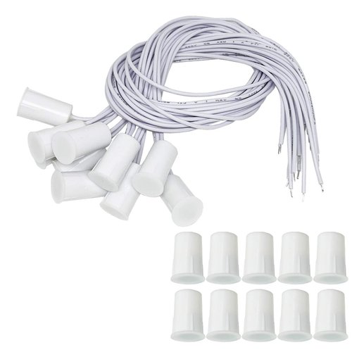 10Pcs RC-33 NC Recessed Wired Security Window Door Contact Sensor Alarm Magnetic Reed Switch White