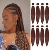 Brown Braiding Hair Pre Stretched 26 Inch 8 Packs Color 30 Braiding Hair Extensions for Braids Hot Water Setting Soft Yaki Synthetic Knotless Braid Hair (Color 30#, 8packs)