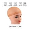 4pcs Real HD Wig Cap For Women Wig Bald Cap Ultra-Thin Invisible Transparent Breathable Caps Wig Caps For Women Lace Front Skin Color Elastic Stockings Lace Wig Accessories Caps (2 bags/4 wig caps)