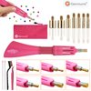 Genround Hotfix Rhinestones Applicator, Hotfix Applicator Tool Iron-on Wand Tool Set with 3 Boxes of Flat Back Gems Round Crystal Rhinestones/Storage Box/Tweezer/Gems Picking Pen for Clothes Shoes