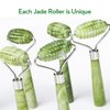 kimkoo Jade Roller and Gua Sha for Face-3 in 1 Kit with Facial Massager Tool,100% Real Natural Jade Stone Anti Aging,Face Beauty Set for Eye Anti-Wrinkle