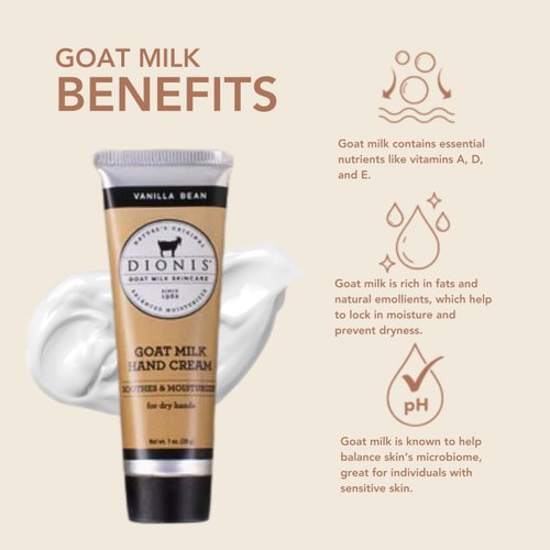 Dionis Goat Milk Vanilla Bean Hand Cream (1 Ounce)