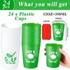 24 Pcs Golf Party Cups Let's Par-Tee Plastic Cups Reusable Plastic Tumblers Party Supplies Sports Golf Ball Plastic Drinking Cups 12oz Party Decoration for Kids Birthday Golf Lover Gifts School Favors