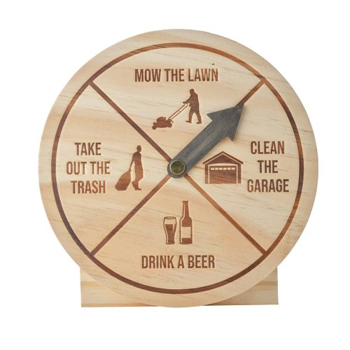 Light Autumn Gifts for Dad - Dad's Birthday, Funny Gag Gift - Drink A Beer - Your Husband or Dad Will Absolutely Love, Present from Daughter or Son - Chore Wheel - Wood Spinning Wheel