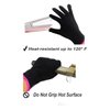 AFT90 Heat Resistant Glove for Hair Styling, Curling Iron, Flat Iron and Curling Wand, Black, Pink Edge, 1 Piece