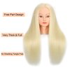 ZOMOI 26"-28"Mannequin Head with 80% Real Hair,Cosmetology Mannequin Trainning Head Hairdresser Pratice Doll Head for Hair Styling with Free Clamp Holder(#613 Light Blonde)