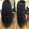 Generic Synthetic Artificial Black Wig Transparent Lace Frontal Deep Wave Wigs for Women Girls Lace Front Wigs Synthetic Artificial Wig Pre-Plucked Long Middle Part Curly Wig 30 Inch