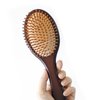 Menesia Brown Bamboo Hair Brush - Wooden Paddle Brush for Hair Growth, Scalp Massage and Healthier Hair - Bamboo Hairbrush for Men and Women (rose)