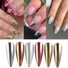 Chrome Nail Powder Solid Holographic Magic Metal Mirror Glitter Pigment Dust Palette for Manicure Art Design Nails Gel Polish Sequins Supplies 6 Color Palette