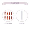 BABALAL Coffin Press on Nails Long Fake Nails Glossy Nails Brown Fall Acrylic Nails Ballerina Manicure Acrylic Nails for Women and Girls