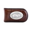 NCAA Arkansas Razorbacks Zep-Pro Crocodile Leather Magnet Concho Money Clip, Tan