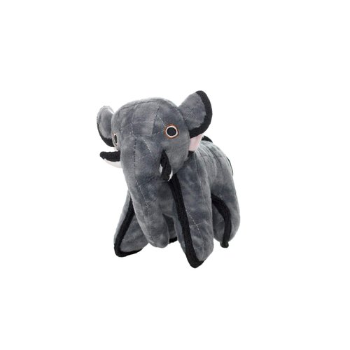 TUFFY - World's Tuffest Soft Dog Toy - Jr Zoo Elephant & Giraffe - Multiple Layers. Made Durable, Strong & Tough. Interactive Play (Tug, Toss & Fetch). Machine Washable & Floats.