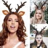 DUOJINSANXI Reindeer Antlers Headband, Reindeer Ears, Deer Antler Headband, Christmas Headband, Makeup Headband Animal, Christmas Costumes for Women Adults Christmas Halloween Cosplay Party Favors