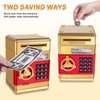 GuDoQi Piggy Bank, Electronic Money Bank, Safe Mini ATM Cash Coin Can, Auto Scroll Paper Money Saving Box, Great Birthday for Kids, Gold