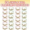 ArtCreativity 24 Pack Christmas Jingle Bell Bracelets, christmas party favors for adults, Easy to Adjust, Jingle Gold Bells, Christmas Stocking Stuffers for Kids and Adults, Red and Green