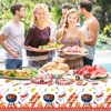 Amylove 2 Pack Plastic BBQ Picnic Tablecloths 86 x 51 Inches Stain Resistant Tablecloth for Outdoor Indoor Birthday Barbecue Baby Shower Holidays Christmas Party Supplies