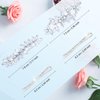 WHAVEL Hair Clips, 4Pcs Rhinestone Hair Pins for Women, Silver Bridal Barrettes, Wedding Hair Accessories for Bride Bridesmaid