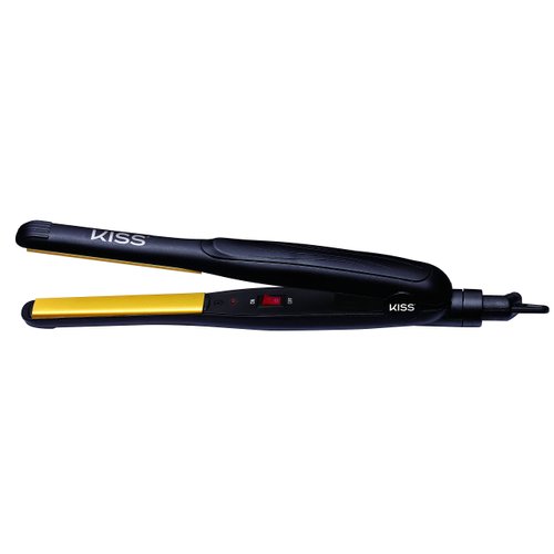 Kiss 1/2" Ceramic Tourmaline Red Flat Iron – Reaches up to 450 °F (Design may vary)