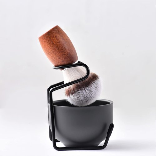 Shaving Brush Set for Men, 3pcs Shaving Set Includes Shaving Brush Shaving Bowl and Razor Stand