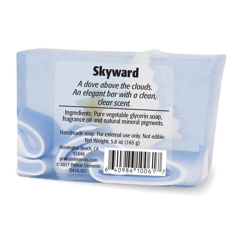 Primal Elements Glycerin Christmas Bar Soap | Helps All Skin Types, Sensitive, Oily & Dry Skin | NO PARABENS, VEGAN, GLUTEN FREE, 100% VEGETABLE BASE - (Skyward)