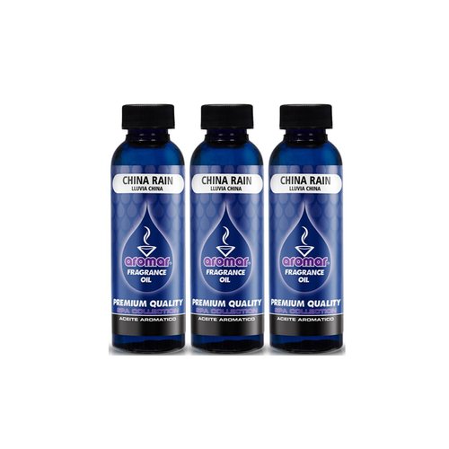 AROMAR Premium Fragrance Oil, Pack of 3 Rain Mist (China Rain) 2oz. Bottles. Long Lasting Aromatic Scent, Fresh and Revitalizing Aromatherapy for Living Room, Bedroom, and Kitchen