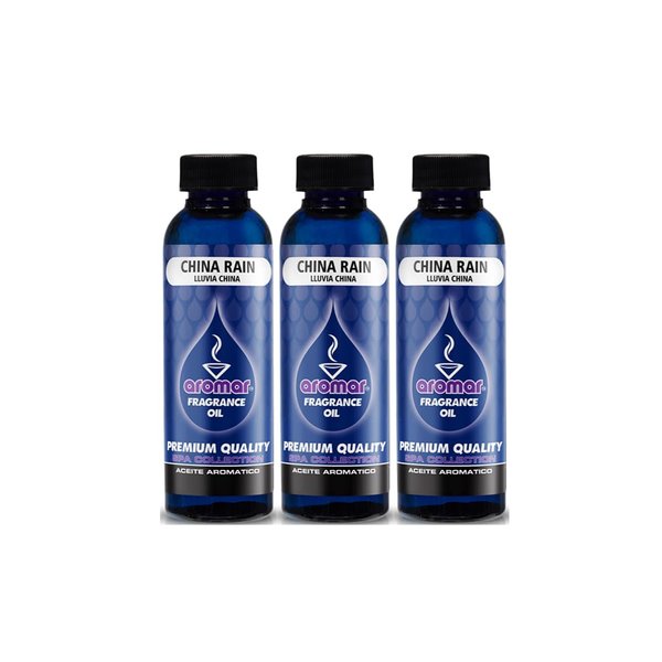 AROMAR Premium Fragrance Oil, Pack of 3 Rain Mist (China Rain) 2oz. Bottles. Long Lasting Aromatic Scent, Fresh and Revitalizing Aromatherapy for Living Room, Bedroom, and Kitchen