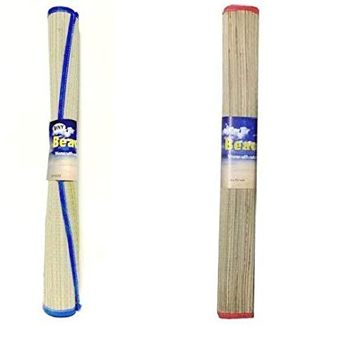 2 Pack Woven Straw Beach Mat Yoga Mat Picnic Camping Party Mat Red Trim (Red Trim)