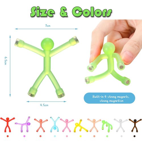 Usoway 10Pcs Mini Man Fridge Magnets, Translucent Novelty Toys for Adults Office Fun Decorative Decoration, Small Humanoid Magnetic Fidget Magnets Toys Christmas Birthday for Gifts
