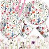 HIPVVILD Floral Party Decorations Tableware, Wildflower Party Supplies, Plate, Cup, Napkin, Tablecloth, Cutlery, Spring Summer Flower Party Decorations For Birthday Baby Shower Tea Party | Serve 24